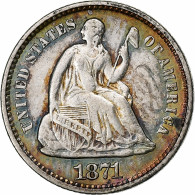 États-Unis, Half Dime, Seated Liberty, 1871, Philadelphie, Argent, SUP, KM:91 - Half Dimes (Demi Dimes)