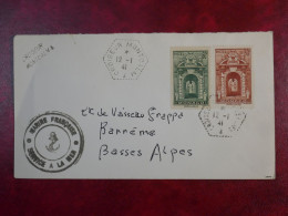 DQ2  MONACO  LETTRE SERV. MARINE FRANCAISE CROISEUR MONTCALM 1941  MONTE CARLO A BARREME   FRANCE+ +AFF. INTERESSANT+ - Postmarks