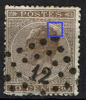 19  Obl   Point Blanc (halo) Sur Tête - 1865-1866 Profile Left
