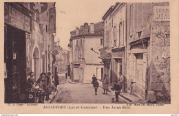 47) ASTAFFORT - RUE JAQUILLON - E. BORDES MECANICIEN - ANIMEE - HABITANTS - 1935 - (2 SCANS ) - Astaffort