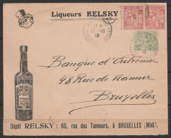 Monaco - L. Entête "Liqueurs Relsky" Affr. N°22+23x2 Càd MONTE CARLO/27-10-1919 Pour BRUXELLES - Covers & Documents