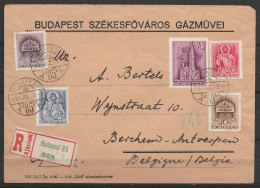 Hongrie - L. Entête "Budapest Székesfovaros Gazmuvei" Recommandée Affr. 90f Càd BUDAPEST 85/juillet 1939 Pour BERCHEM-AN - Lettres & Documents