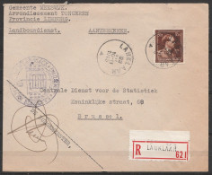 L. Recommandée Affr. N°695 Càd LANKLAAR/23 VII 1945 Pour BRUSSEL - 1936-1957 Col Ouvert