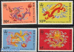 Hong Kong 1988 Year Of The Dragon 4v, Mint NH, Various - New Year - Unused Stamps