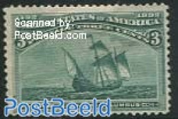 United States Of America 1893 3c, Stamp Out Of Set, Without Gum, Unused (hinged), Transport - Ships And Boats - Nuovi