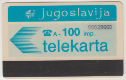 JUGOSLAVIA - PTT JUGOSLAVIJA ,Telekarta 100 - White Reverse, 100 Units, CN: 8 Digits, Used - Jugoslawien