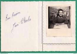 F21- CALENDRIER DE POCHE AVEC PHOTO ORIGINALE D ' ECOLIER - JEAN CHARLES - BONNE  ANNEE - 1958 - ( 2 SCANS)  - Tamaño Grande : 1941-60