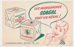 Buvard 21.1 X 13.5 Les Margarines SOBEAL  Béthune  La Margarine Flandre Jeune Garçon - Lebensmittel