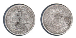 Allemagne 1 Mark 1900 J, KM# 14, Argent 900‰, Deutsches Reich, - 1 Mark