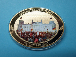Gigant Medaille 2015 3. Oktober 1990, CU Vergoldet, Swarovski PP (M4935 - Autres & Non Classés
