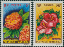 French Polynesia 1962 Sc#196-197,SG20-21 Flowers Set MLH - Autres & Non Classés