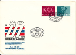 Norway FDC 25-8-1972 Interjunex-Norway Overprinted Stamps With Cachet - FDC