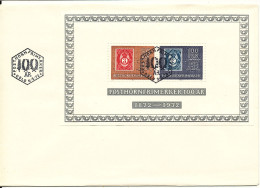 Norway FDC 6-5-1972 POSTHORN 100th. Anniversary Minisheet - FDC