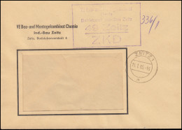 ZKD-Fensterbrief VE Bau- Und Montagekombinat Chmie Ind.-Bau Zeitz Ort-Bf 11.1.65 - Briefe U. Dokumente