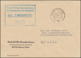 ZKD-Brief Rudolf-Elle-Krankenhaus Orthopädie EISENBERG 22.12.67 N. ZEITZ 27.12. - Briefe U. Dokumente