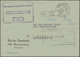 ZKD-Brief Vom Rat Der Gemeinde Nonnewitz Orts-Brief ZEITZ 15.11.66 An Den Rat - Briefe U. Dokumente