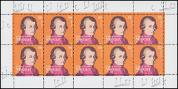 2512 Wolfgang Amadeus Mozart - 10er-Bogen ** Postfrisch - 2001-2010
