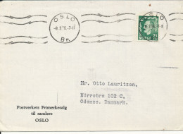 Norway Cover Sent To Denmark Oslo 8-3-1956 Single Franked - Storia Postale