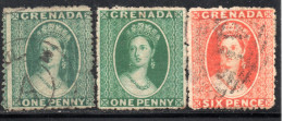 3419 3 VICTORIA CLASSIC STAMPS LOT.1st.STAMP FAULTS - Grenade (...-1974)