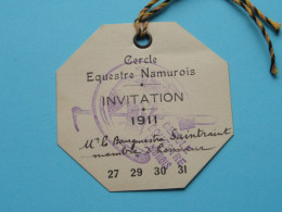 1911 > Cercle Equestre NAMUROIS > Invitation ( Voir / Zie SCAN ) 6 X 6 Cm ! - Ruitersport