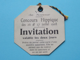 1908 > Concours HIPPIQUE > Invitation > Ville De NAMUR ( Voir / Zie SCAN ) 6 X 6 Cm ! - Ruitersport
