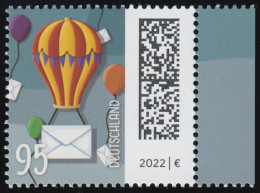 3705 Ballonpost 95 Cent, Nassklebend Aus Bogen, ** Postfrisch - Unused Stamps