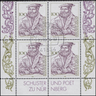 1763 Hans Sachs: Viererblock, Zentrischer Vollstempel NETTETAL 13.10.94 - Used Stamps