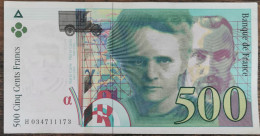 Billet De 500 Francs Pierre Et Marie CURIE 1995 FRANCE H034711173 - 500 F 1994-2000 ''Pierre Et Marie Curie''