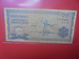 BURUNDI 20 FRANCS 1970 Circuler (B.34) - Burundi