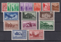 Liechtenstein 1934 Freimarken MiNo. 126/39 * Ungebraucht Teils Kaum Sichtbare Haftung - Neufs