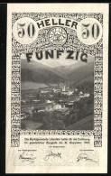Notgeld Lilienfeld 1920, 50 Heller, Ortsansicht Vom Berg Aus  - Autriche