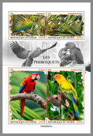 NIGER 2023 MNH Parrots Papageien M/S – OFFICIAL ISSUE – DHQ2423 - Perroquets & Tropicaux