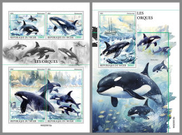 NIGER 2023 MNH Orcas Schwertwale M/S+S/S – OFFICIAL ISSUE – DHQ2423 - Whales