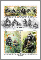 NIGER 2023 MNH Gorillas M/S – IMPERFORATED – DHQ2423 - Gorilla