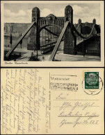 Postcard Breslau Wrocław Kaiserbrücke, Häuserzeile - Straßenbahn 1941 - Schlesien