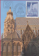 Ersttagskarte 1977 - Mi 1545 (2) , 25. Jahrestag Der Wiedereröffnung Des Stephansdomes , Wien - SST 1150 Wien - Cartes-Maximum (CM)