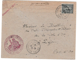 Enveloppe Envoyée Par Le Commandant Bejot De Besançon-gare Pour Dijon. Annexe Régulatrice - Lettres & Documents