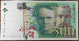 Billet De 500 Francs Pierre Et Marie CURIE 1994 FRANCE J019891139 - 500 F 1994-2000 ''Pierre En Marie Curie''