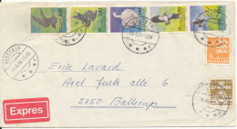 Denmark Cover 19-8-1986 With Complete 5 Strip BIRDS Sent Express To Ballerup - Cartas & Documentos