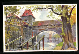 Künstler-AK Heinrich Kley: Nürnberg, Kasematten, Bayerische Jubiläums Landesausstellung 1906  - Kley