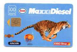 Tigre Tiger Maxidiesel ESSO Pétrole Essence   Jungle Félin  Animal Télécarte Puce  Argentine  Phonecard (salon 646) - Argentina