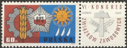 Poland 1967 - Mi 1729 Zf - YT 1624 ( Congress Of Workers Unions ) MNH** - Unused Stamps
