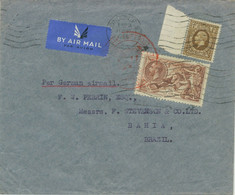 GB 1938 South Atlantic Catapult Airmail DLH "LONDON - BERLIN - BAHIA, Brazil" - Briefe U. Dokumente