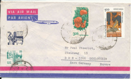 India Air Mail Cover Sent To Germany DDR 1985 Topic Stamps Sender Address Is Cut Of The Bckside Og The Cover - Storia Postale