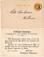 Norwegen 1892, 3 öre Orts Ganzsache M. Rücks. Zudruck Filipinske Tobakskompani - Tabac
