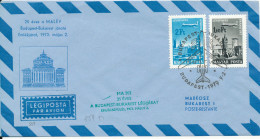 Hungary Air Mail Flight Cover Malev Budapest - Bucarest 25th Anniversary 2-5-1973 - Lettres & Documents