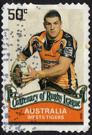 AUSTRALIA 2008 QEII 50c Multicoloured, Centenary Of Rugby League-West Tigers Self Adhesive FU - Gebruikt