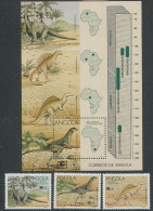 Angola:Unused Block And Stamps Dinosaurs, 1994, MNH - Prehistorics