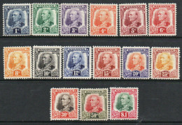 Sarawak 1932 Sir Charles Vyner Brooke Definitive Set Of 15, Lightly Hinged Mint, SG 91/105 (MS) - Sarawak (...-1963)
