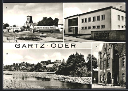 AK Gartz / Oder, Busbahnhof, Postamt, Rathaus  - Gartz